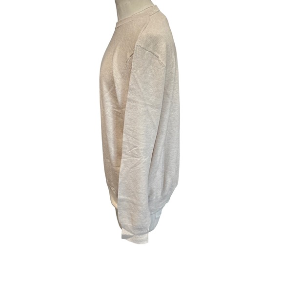 J. Crew Mens Textured Knit Crewneck Sweater Oatmeal Heather BM043 XXL New - Picture 3 of 8